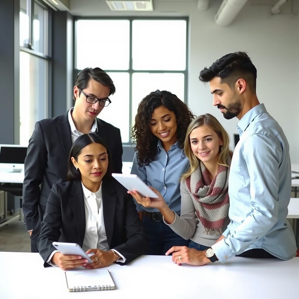 Equipo diverso de Antrurev trabajando en misión de inclusión financiera